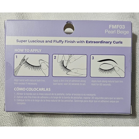 Kiss Faux Mink Fur False Eyelashes Blackglama Golden Pearl Pearl Beige lot of 8 - Picture 8 of 12